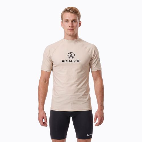 Pánske tričko AQUASTIC Rimos UV 50+ UPF beige