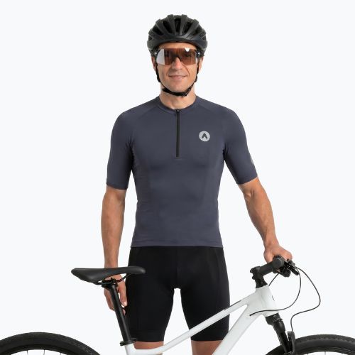 Pánska cyklistická tričko ATTABO TEVRA krátky zips čierne
