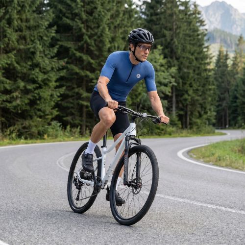 Pánska cyklistická tričko ATTABO TEVRA krátky zips tmavomodrá