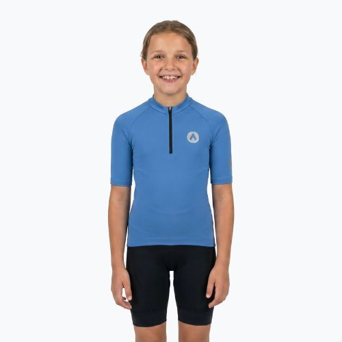 Detský cyklistický dres ATTABO TEVRA JR krátky zips modrý