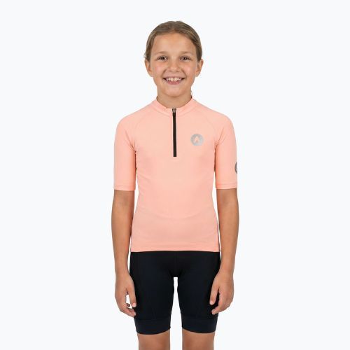 Detský cyklistický dres ATTABO TEVRA JR krátky zips ružový