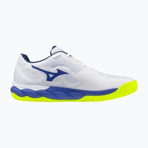 Pánske tenisové topánky  Mizuno Wave Enforce Court CC white/dazzling blue/lightning