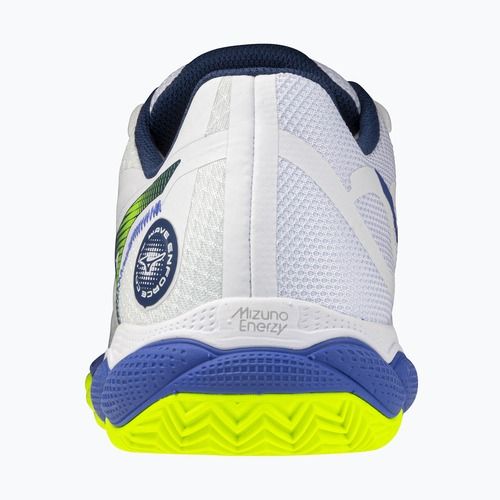 Pánske tenisové topánky  Mizuno Wave Enforce Court CC white/dazzling blue/lightning