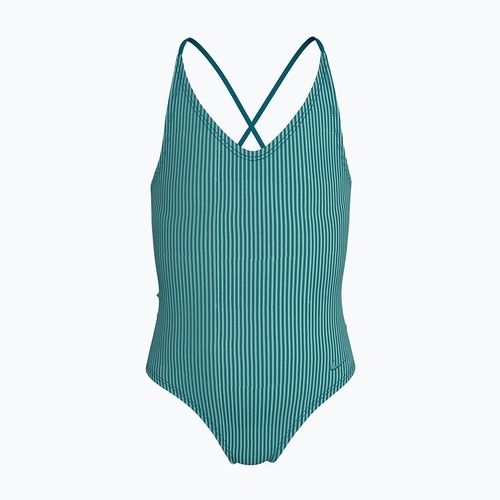 Detské jednodielne plavky Nike Ocean Bound Ripple Texture Lace Up blached turquoise