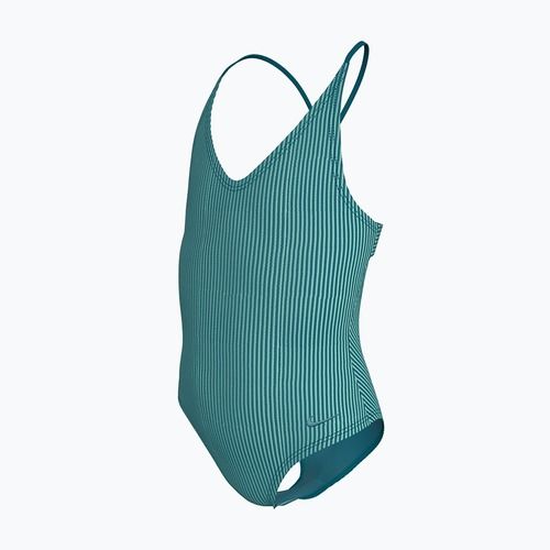 Detské jednodielne plavky Nike Ocean Bound Ripple Texture Lace Up blached turquoise