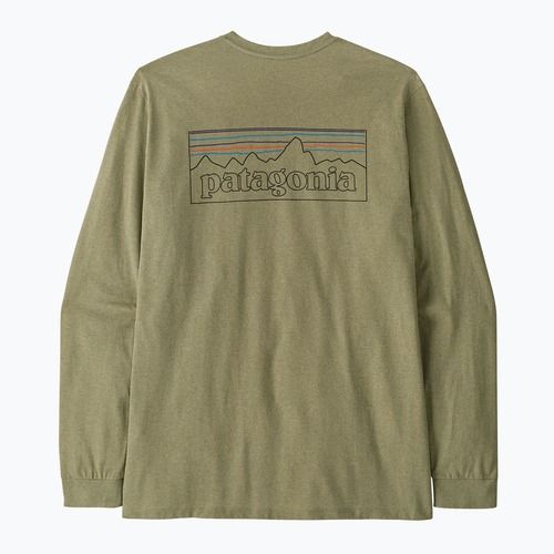 Pánske tričko longsleeve Patagonia P-6 Logo Responsibili p-6 outline/gumtree green