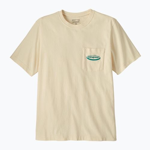Pánske tričko Patagonia Midweight '95 Oval Logo Pocket Tee undyed natural
