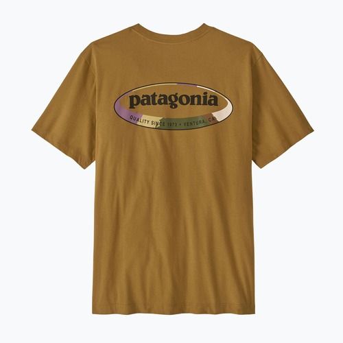 Pánske tričko Patagonia '95 Oval Logo bobcat brown/sunshine