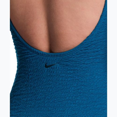 Dámske jednodielne plavky Nike Shoreline Pucker Scoop Neck black