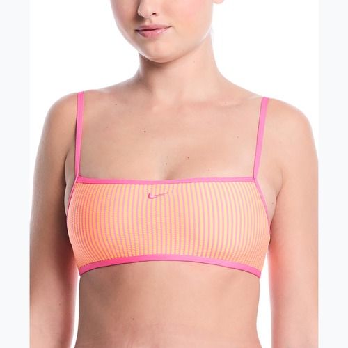 Vrchný diel plaviek Nike Ripple Texture Bralette Classic Bikini pink glow