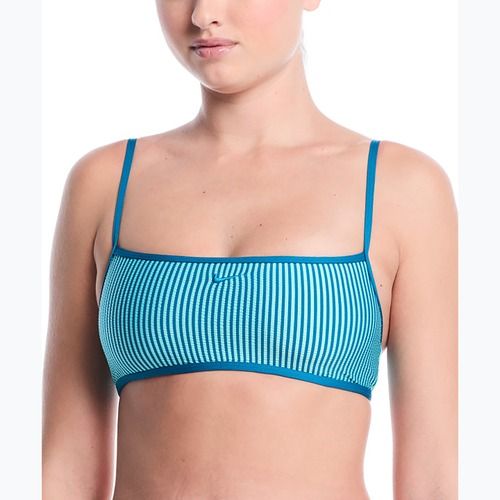 Vrchný diel plaviek Nike Ripple Texture Bralette Classic Bikini bleached turquoise