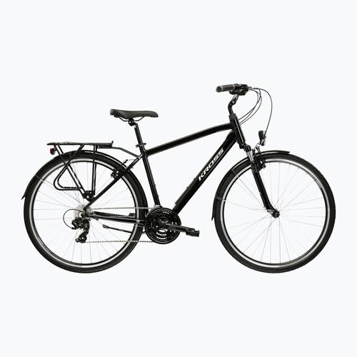 Pánsky trekingový bicykel KROSS Trans 1.0 black/silver/gloss