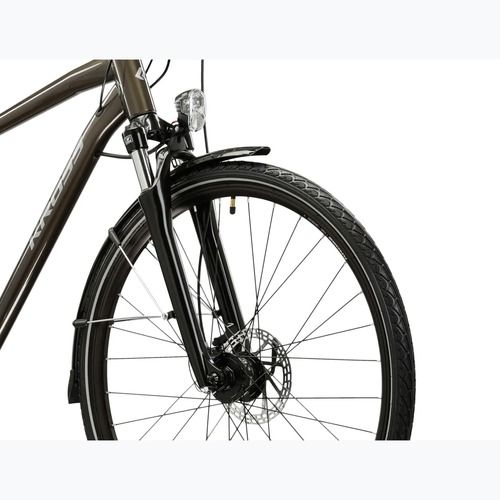 Pánsky trekingový bicykel KROSS Trans 4.0 brown/silver/gloss