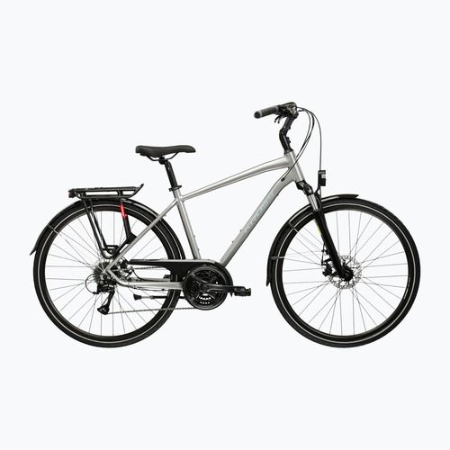 Pánsky trekingový bicykel KROSS Trans 3.0 silver/blue/gloss