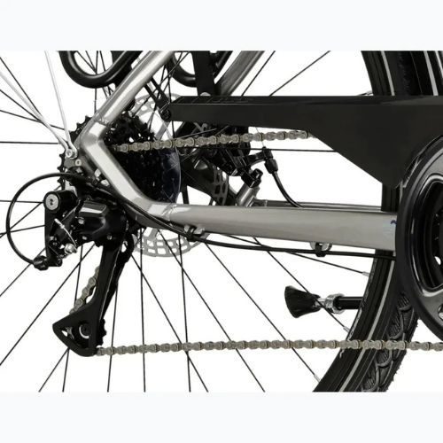 Pánsky trekingový bicykel KROSS Trans 3.0 silver/blue/gloss