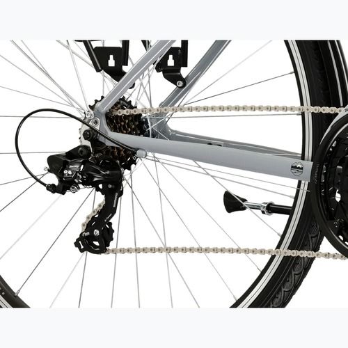 Pánsky trekingový bicykel KROSS Trans 1.0 grey/black/gloss