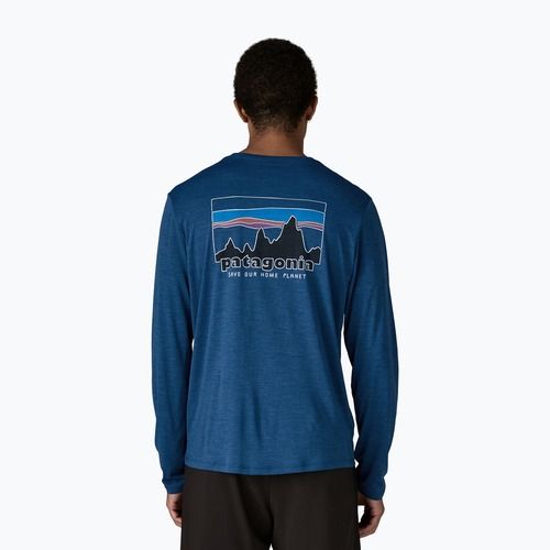 Pánske tričko longsleeve Patagonia Capilene Cool Daily - '73 Skyline clement blue/light clement blue x-dye