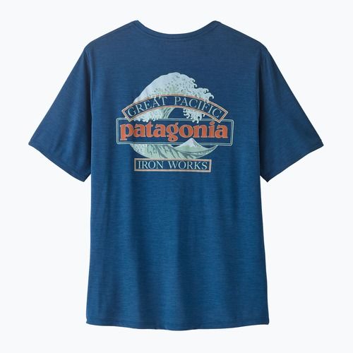 Pánske tričko Patagonia Capilene Cool Daily - Great Waves clement blue/light clement blue x-dye