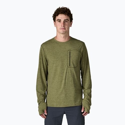 Pánske tričko longsleeve Patagonia Capilene Cool Sun caper green/buckhorn green x-dye