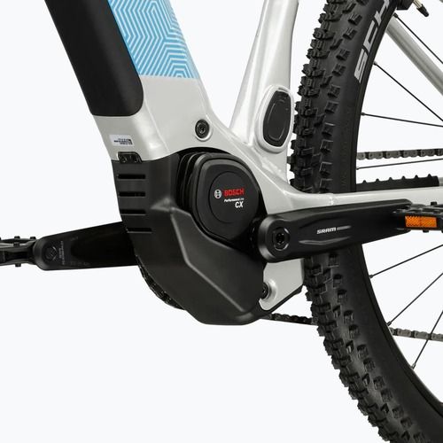 Dámsky elektrický bicykel KROSS Influx Hyb 5.0 W 27.5 el. 800 Wh silver/blue/gloss
