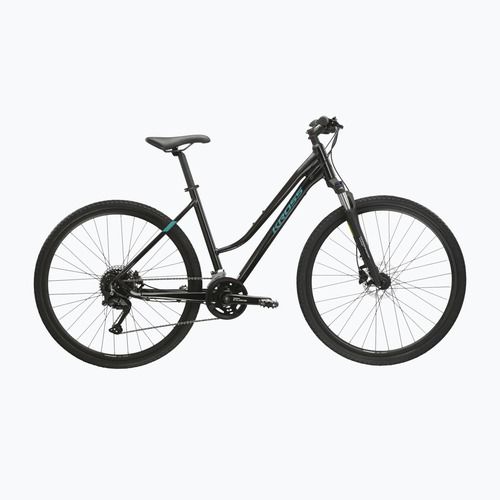 Dámsky crossový bicykel KROSS Evado 5.0 In black/turquoise/gloss