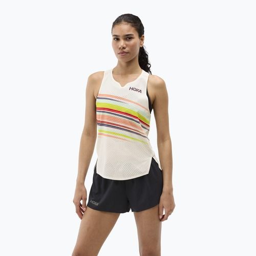 Dámske bežecké tričko HOKA Race Day Singlet alabaster flare