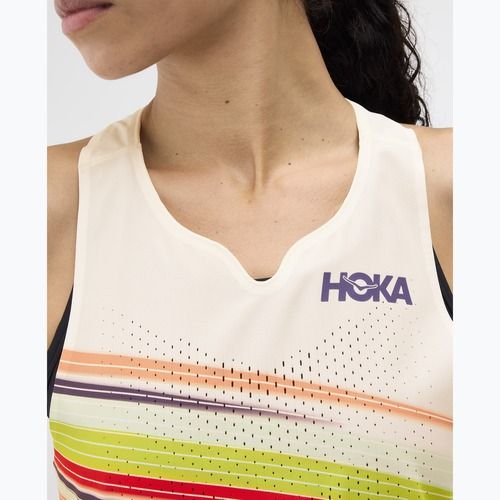 Dámske bežecké tričko HOKA Race Day Singlet alabaster flare