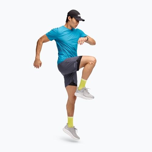 Pánske bežecké šortky HOKA Glide 7'' 2in1 charcoal grey