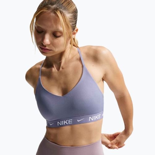 Tréningová podprsenka Nike Dri-Fit Indy Light Support iron purple/iron purple/white