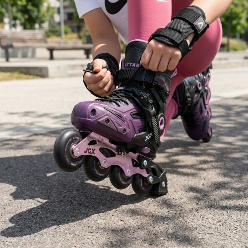 Detské nastaviteľné kolieskové korčule ATTABO JGX purple