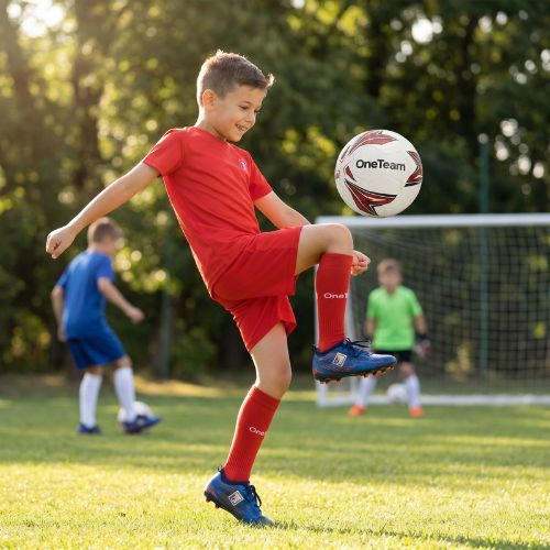 Detská futbalová súprava OneTeam Precision Set tričko a šortky červená