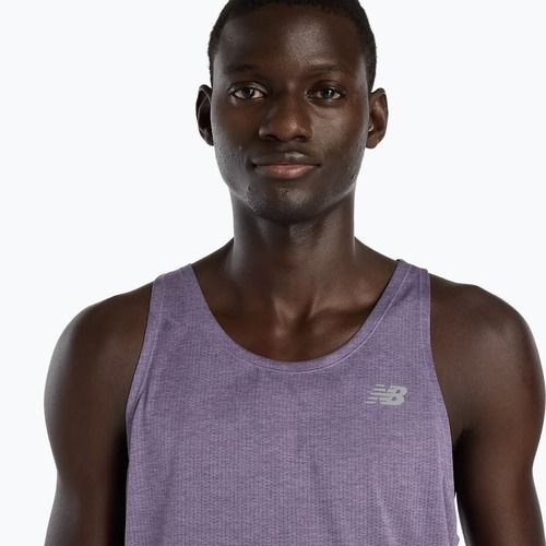 Pánske tričko New Balance Singlet Athletics candied violet heather