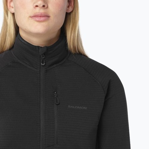 Dámska fleecová mikina Salomon Lightwarm Full Zip deep black