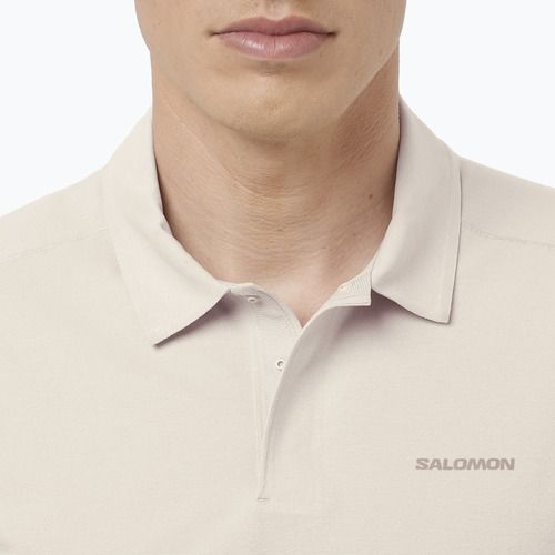 Pánske polo tričko Salomon Trackline Polo silver cloud