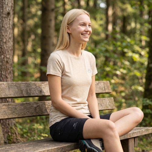 Dámske trekingové tričko KADVA Merivra merino beige