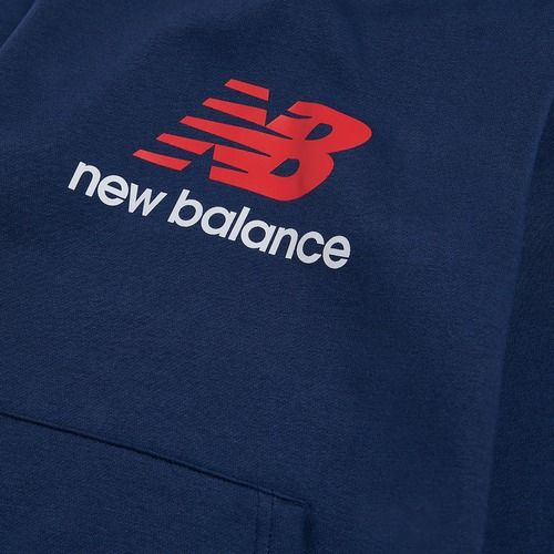 Detská mikina New Balance BB Stacked Logo Hoodie nb navy