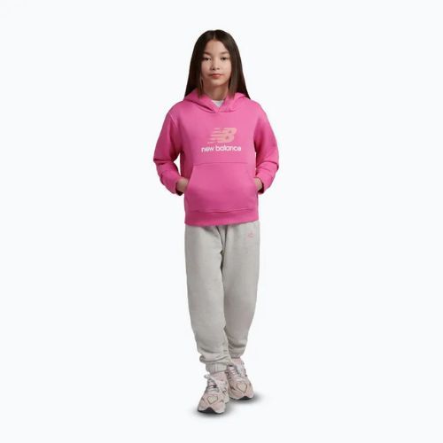 Detská mikina New Balance FT Stacked Logo Hoodie pink satin
