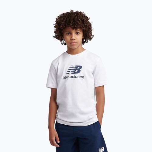 Detská súprava New Balance Stacked Logo Tee & FT Short nb bright white