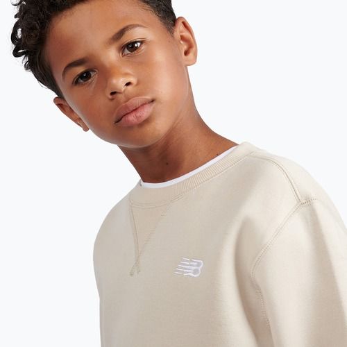 Detská mikina New Balance Brush Back Small Logo Crew timberwolf