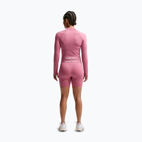 Dámske tréningové šortky Nike Pro Seamless High Waisted Biker 5" peony/white