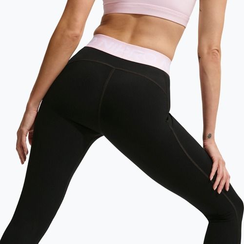 Dámske legíny Nike Pro Mid-Rise Full black/pink foam/white