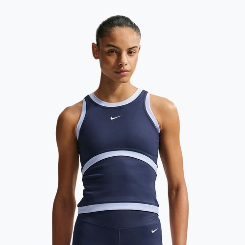 Dámske tréningové tričko Nike One Dri-Fit midnight navy/hydrogen blue/white