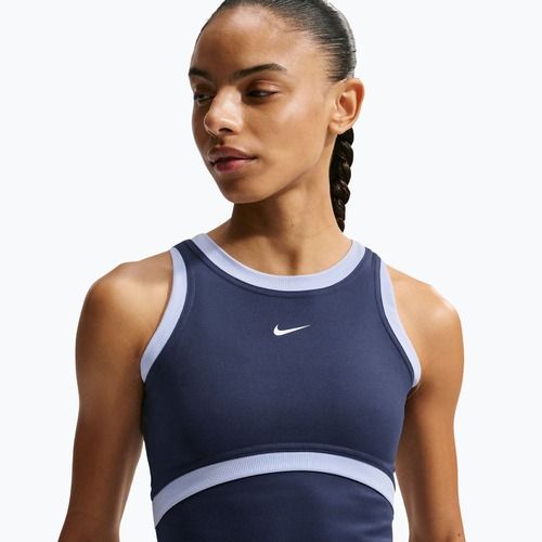 Dámske tréningové tričko Nike One Dri-Fit midnight navy/hydrogen blue/white