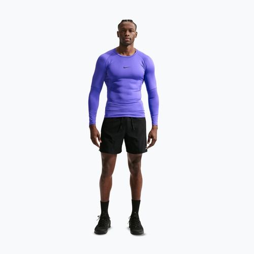 Pánske tréningové tričko longsleeve Nike Pro Dri-Fit Tight Fitness persian violet/black