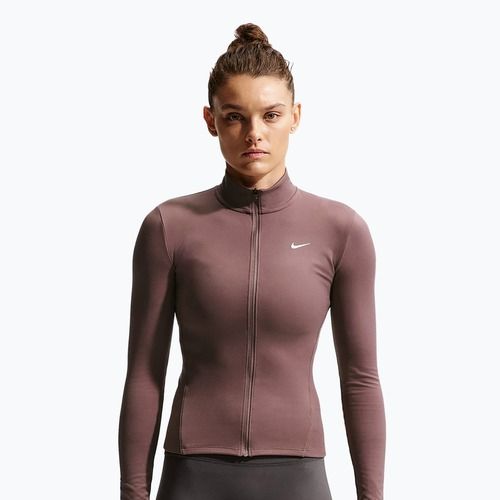 Dámska tréningová mikina Nike One Fitted Dri-Fit Full-Zip burgundy tattoo/white