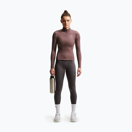 Dámska tréningová mikina Nike One Fitted Dri-Fit Full-Zip burgundy tattoo/white