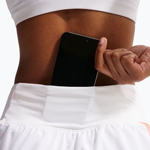 Dámske bežecké šortky Nike Tempo Swoosh Dri-Fit Mid-Rise Brief-Lined white/orange pulse/black