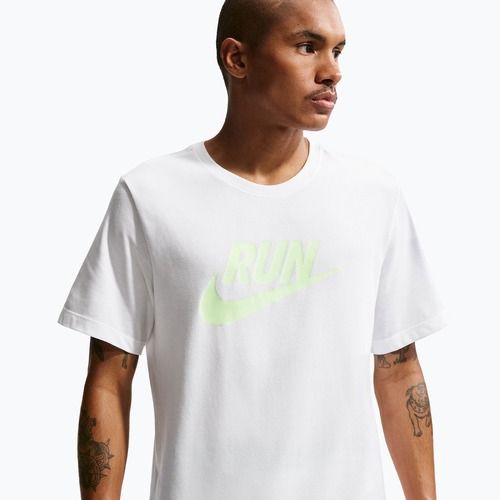 Pánske bežecké tričko Nike Dri-Fit Running white/barely volt