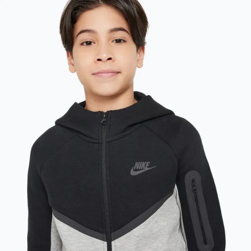 Detská mikina Nike Sportswear Tech Fleece Full Zip dark grey heather/black/black/black