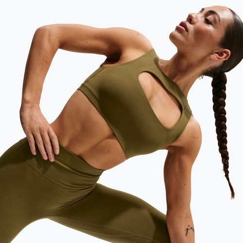 Fitness podprsenka Nike Zenvy Light-Support Lightly Lined olive flak/white